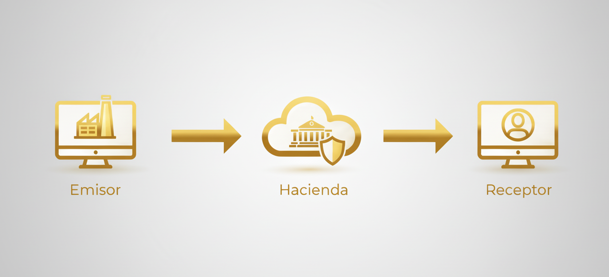 Diagrama del flujo de facturación electrónica en Costa Rica