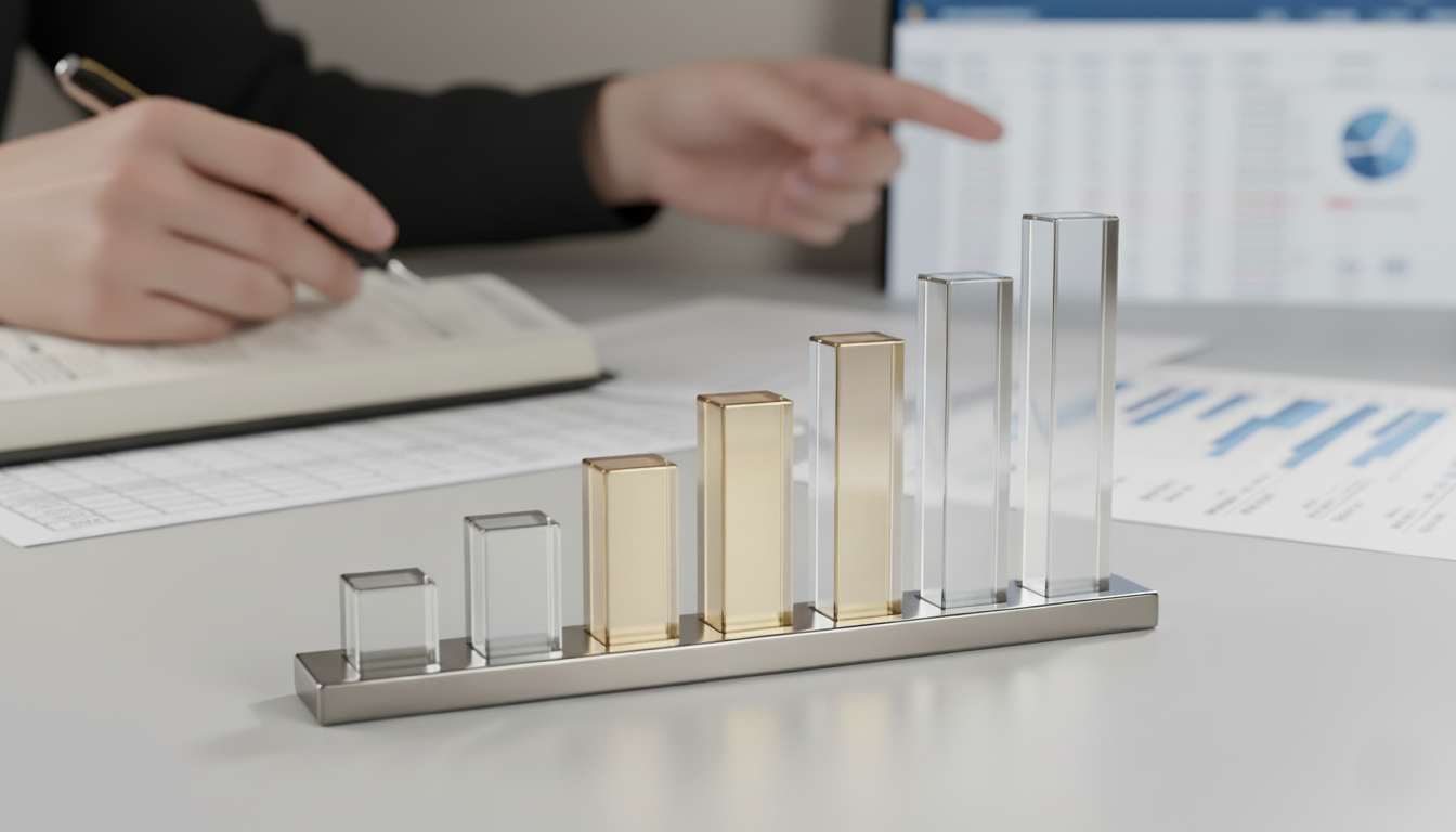 Gráfico de barras ascendente simbolizando el crecimiento del negocio